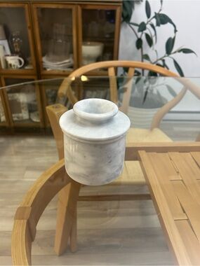 White Marble Butter Jar Dish